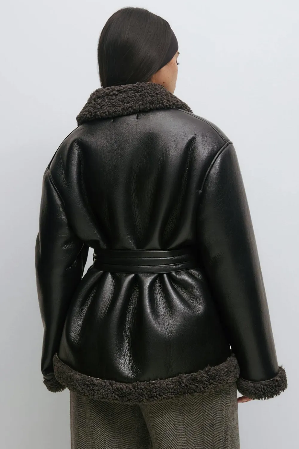 Gina Tricot Teddy pu beted jacket Svart Best