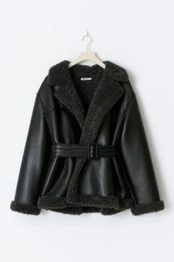 Gina Tricot Teddy pu beted jacket Svart Best