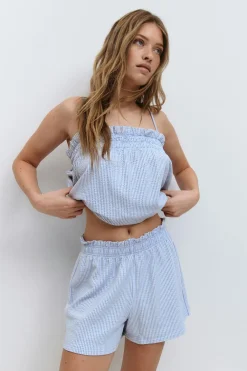 Gina Tricot Textured hort Blå Online