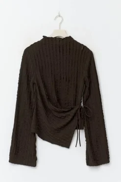 Gina Tricot Textured tie detai top Brun Hot