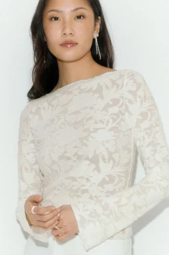 Gina Tricot Textured top Hvit New