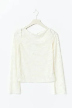 Gina Tricot Textured top Hvit New