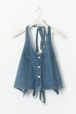Gina Tricot Tie back deni vet Blå Clearance