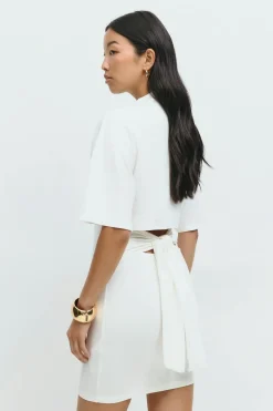 Gina Tricot Tie back dre Hvit Hot