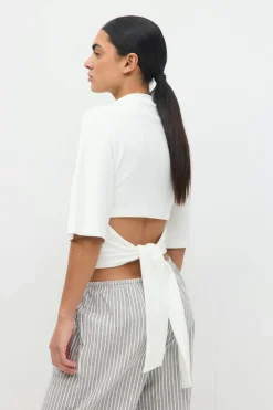 Gina Tricot Tie back tee Hvit Best