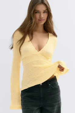 Gina Tricot Tie back top Gul Discount