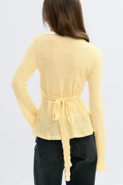 Gina Tricot Tie back top Gul Discount