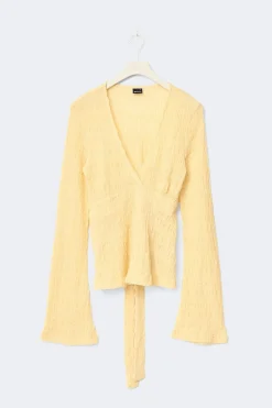 Gina Tricot Tie back top Gul Discount