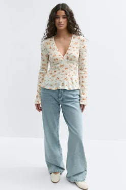 Gina Tricot Tie back top Hvit Sale