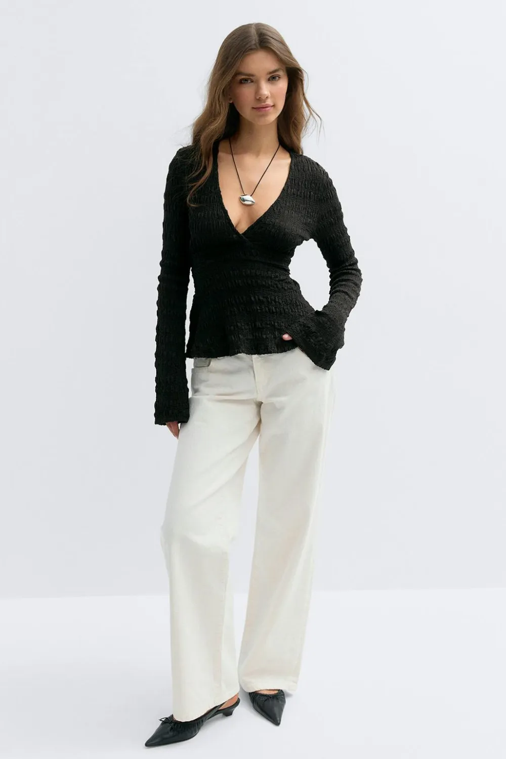 Gina Tricot Tie back top Svart Clearance