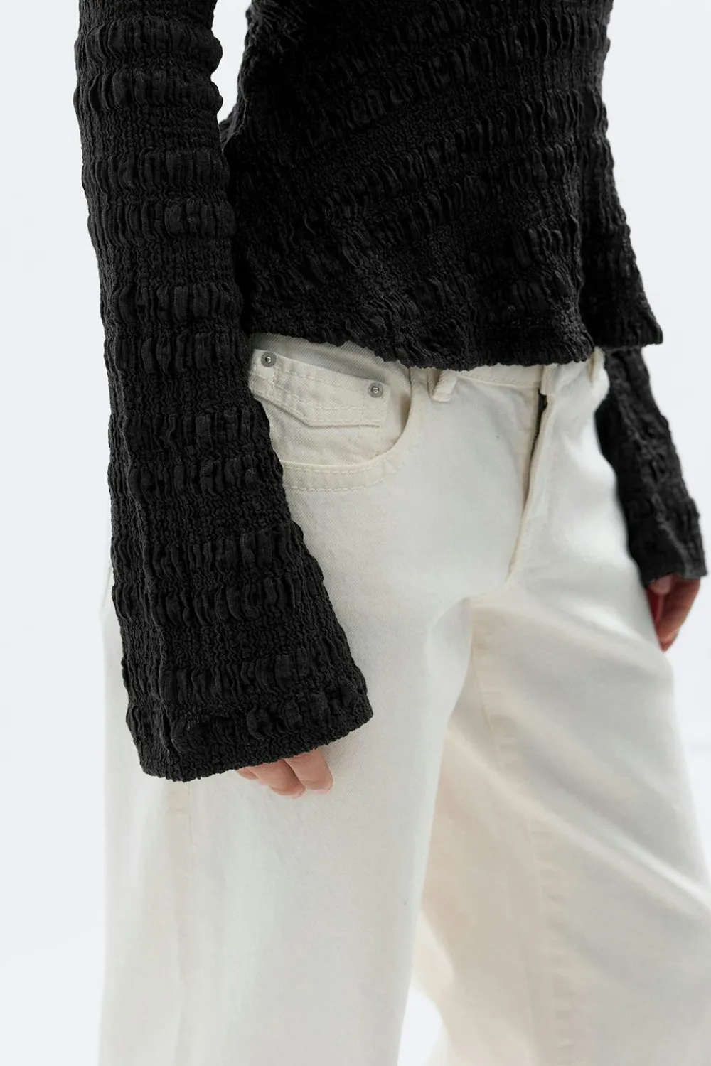 Gina Tricot Tie back top Svart Clearance