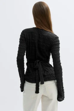 Gina Tricot Tie back top Svart Clearance
