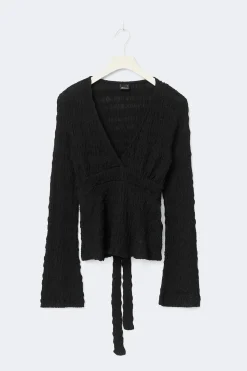 Gina Tricot Tie back top Svart Clearance
