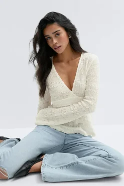Gina Tricot Tie back top Hvit Hot