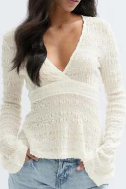 Gina Tricot Tie back top Hvit Hot