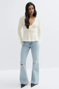 Gina Tricot Tie back top Hvit Hot