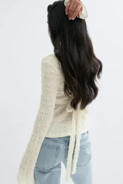 Gina Tricot Tie back top Hvit Hot