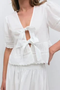 Gina Tricot Tie boue Hvit Best