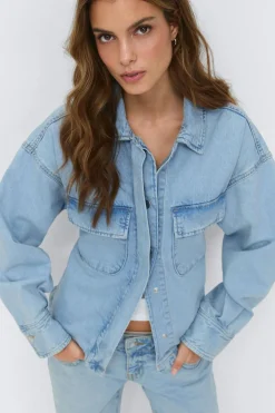 Gina Tricot Tie deni hirt Blå Discount