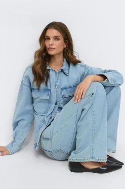 Gina Tricot Tie deni hirt Blå Discount