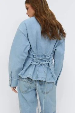 Gina Tricot Tie deni hirt Blå Discount