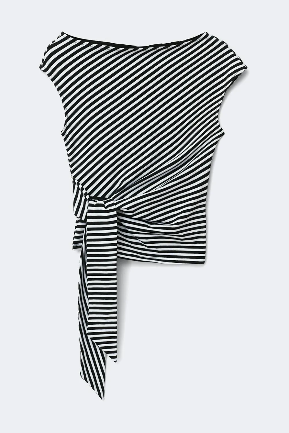 Gina Tricot Tie detai tripe top Svart New