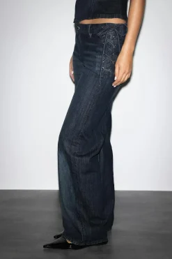 Gina Tricot Tied up loose jeans Blå Best
