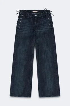 Gina Tricot Tied up loose jeans Blå Best