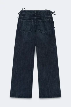 Gina Tricot Tied up loose jeans Blå Best
