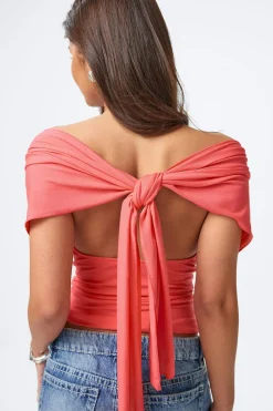 Gina Tricot 14+ tie top Oransje Hot