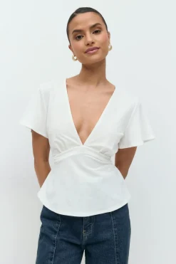 Gina Tricot Tie top Hvit Best