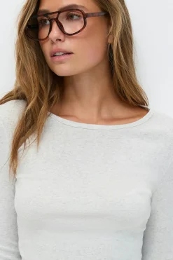 Gina Tricot Tight fit ong eeve top Grå Hot