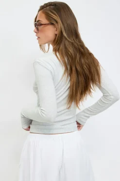 Gina Tricot Tight fit ong eeve top Grå Hot