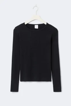 Gina Tricot Tight fit ong eeve top Svart Hot