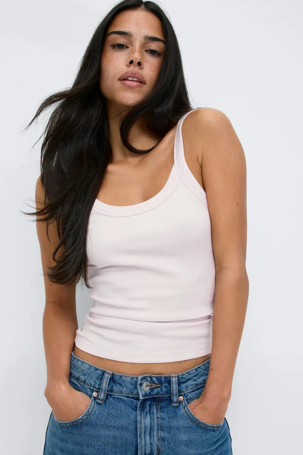 Gina Tricot Tight fit rib inget Lilla Sale