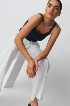 Gina Tricot Tight fit rib inget Blå Clearance