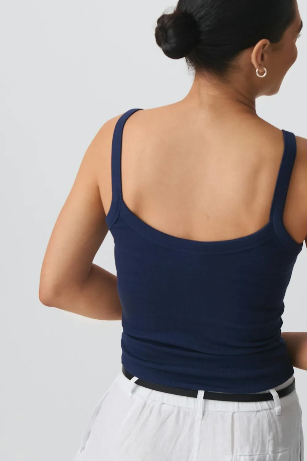 Gina Tricot Tight fit rib inget Blå Clearance