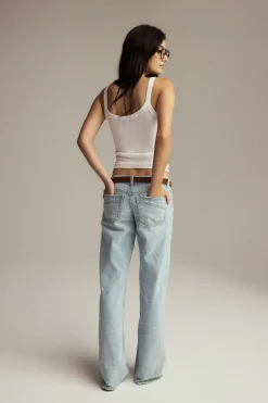 Gina Tricot Tight fit rib inget Hvit Online