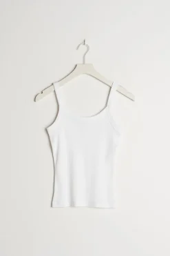Gina Tricot Tight fit rib inget Hvit Online