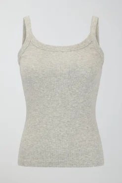 Gina Tricot Tight fit rib inget Grå New