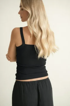 Gina Tricot Tight fit rib inget Svart New