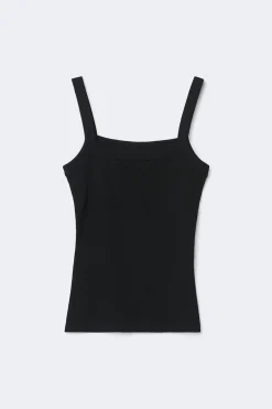 Gina Tricot Tight fit rib inget Svart New