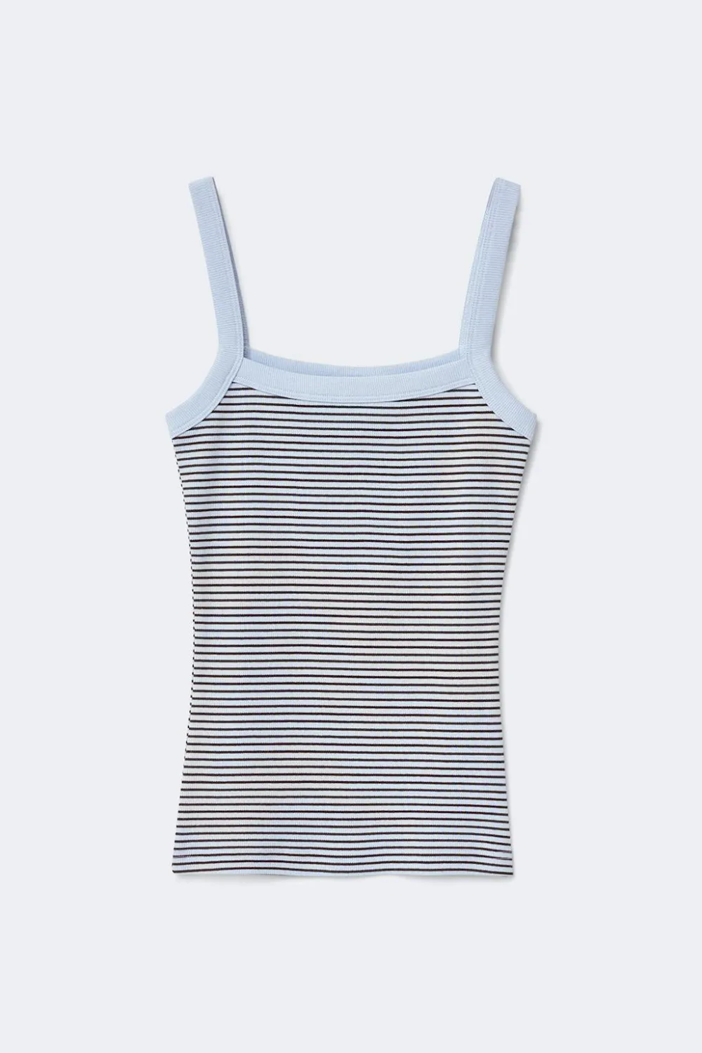 Gina Tricot Tight fit rib inget Blå Outlet