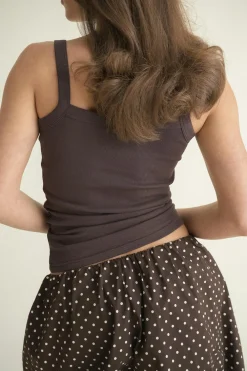 Gina Tricot Tight fit rib inget Brun Clearance