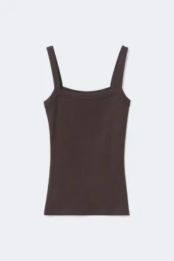 Gina Tricot Tight fit rib inget Brun Clearance