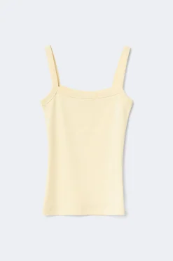 Gina Tricot Tight fit rib inget Gul Clearance