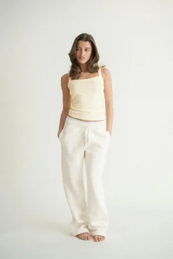 Gina Tricot Tight fit rib inget Gul Clearance