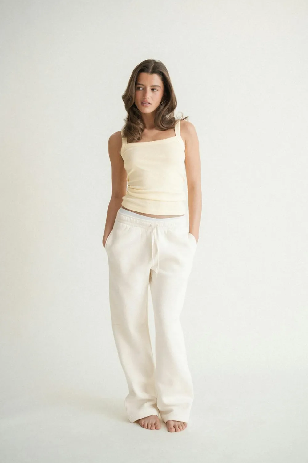 Gina Tricot Tight fit rib inget Gul Clearance