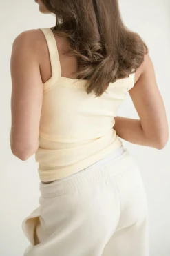 Gina Tricot Tight fit rib inget Gul Clearance