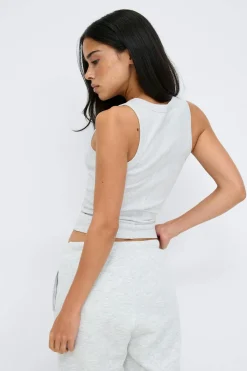 Gina Tricot Tight fit rib tank Grå